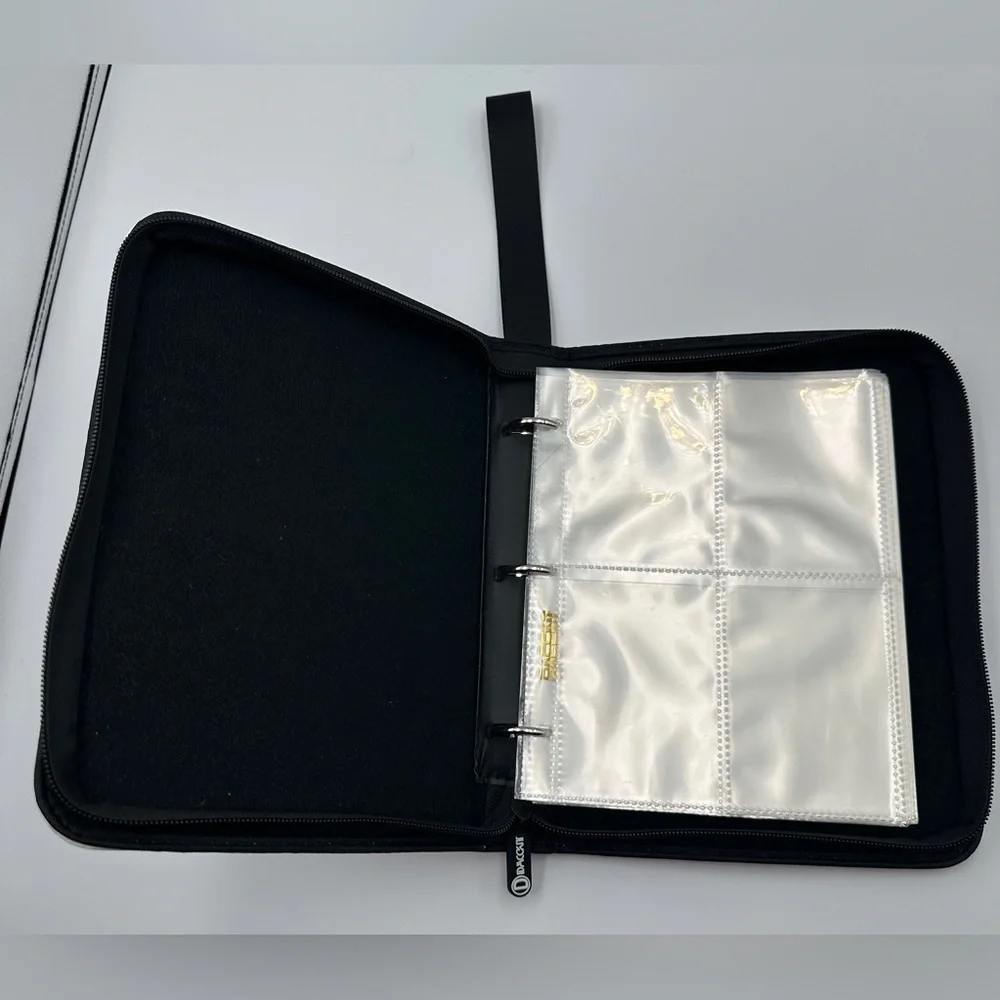 D DACCKIT Red And White Trading Card Zip Binder With Inserts